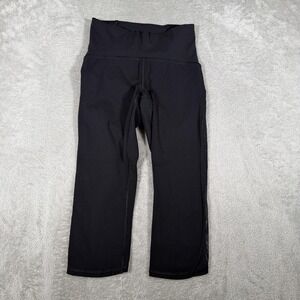 Lululemon Train Times Crop Leggings Womens‎ 4 Black High Rise Yoga Gym